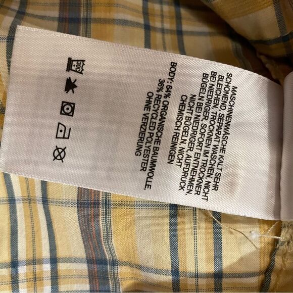 Mountain Hardwear Yellow Plaid Short Sleeve Button Up Shirt Men’s Sz M - Picture 6 of 9